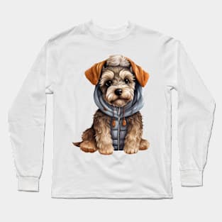 Winter Miniature Schnauzer Dog Long Sleeve T-Shirt